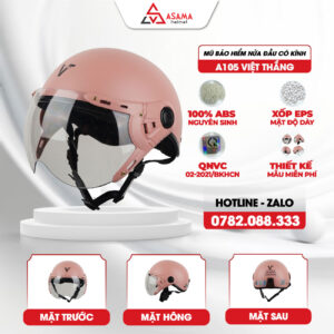 Mũ bảo hiểm nửa đầu có kính A105 Việt Thắng