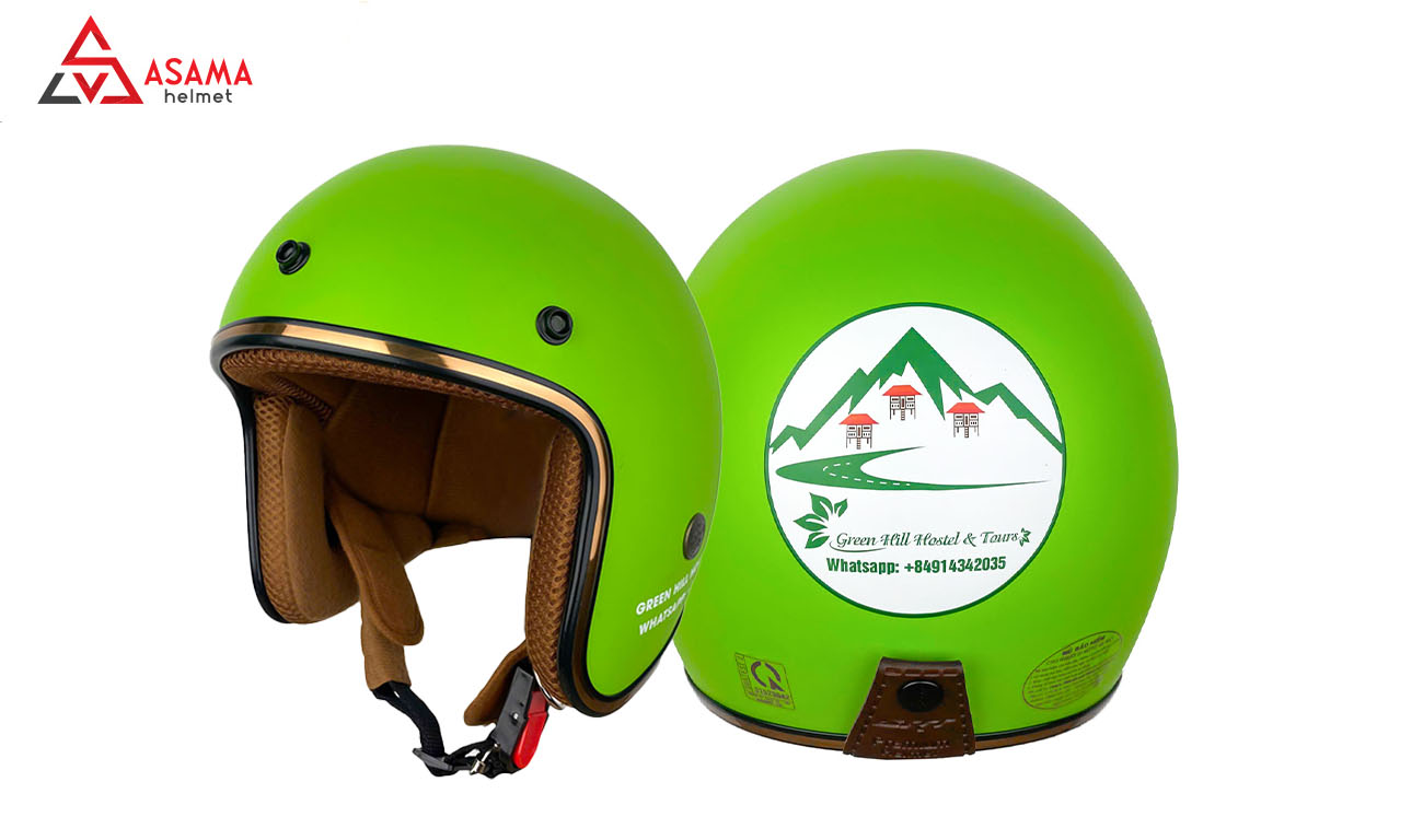 Mẫu mũ bảo hiểm 3/4 cho nữ không kính in logo