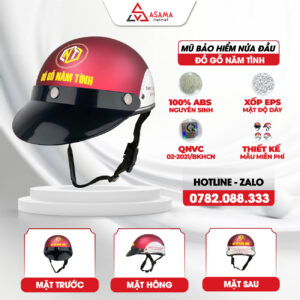 Mũ bảo hiểm nửa đầu A103 Đồ gỗ Năm Tình