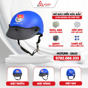 Mũ bảo hiểm nửa đầu A104 Đoàn xã Phú Túc