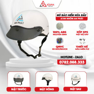 Mũ bảo hiểm nửa đầu A104 Nhôm An Phát