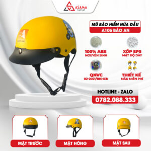 Mũ bảo hiểm nửa đầu A106 Bảo An