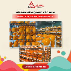 Mũ bảo hiểm quảng cáo HCM - Xưởng uy tín, giá tốt, theo yêu cầu