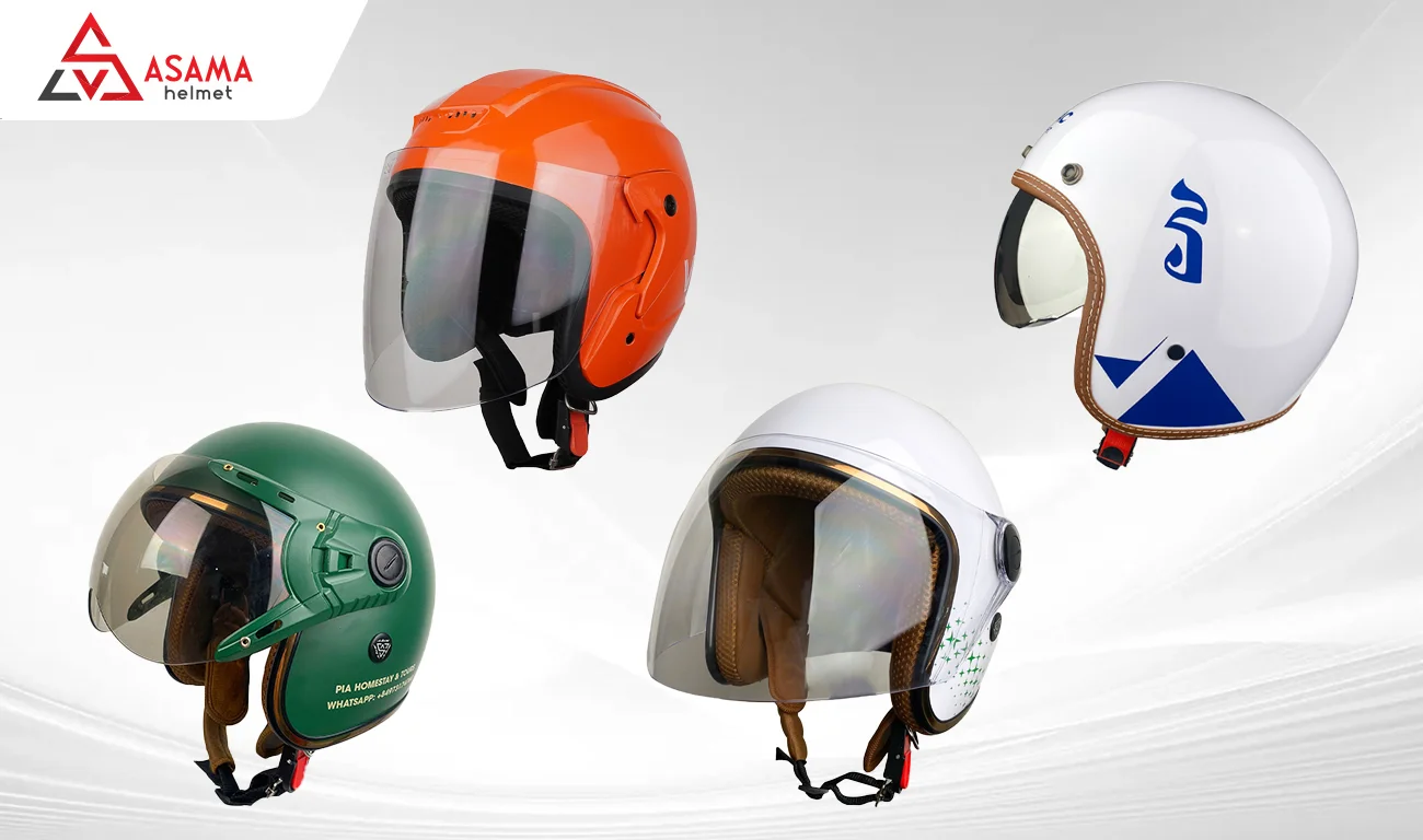 Các loại nón bảo hiểm in logo kiểu 3/4 in thương hiệu