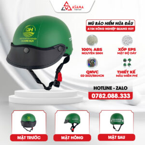 Mũ bảo hiểm nửa đầu A104 Nông nghiệp Quang Huy
