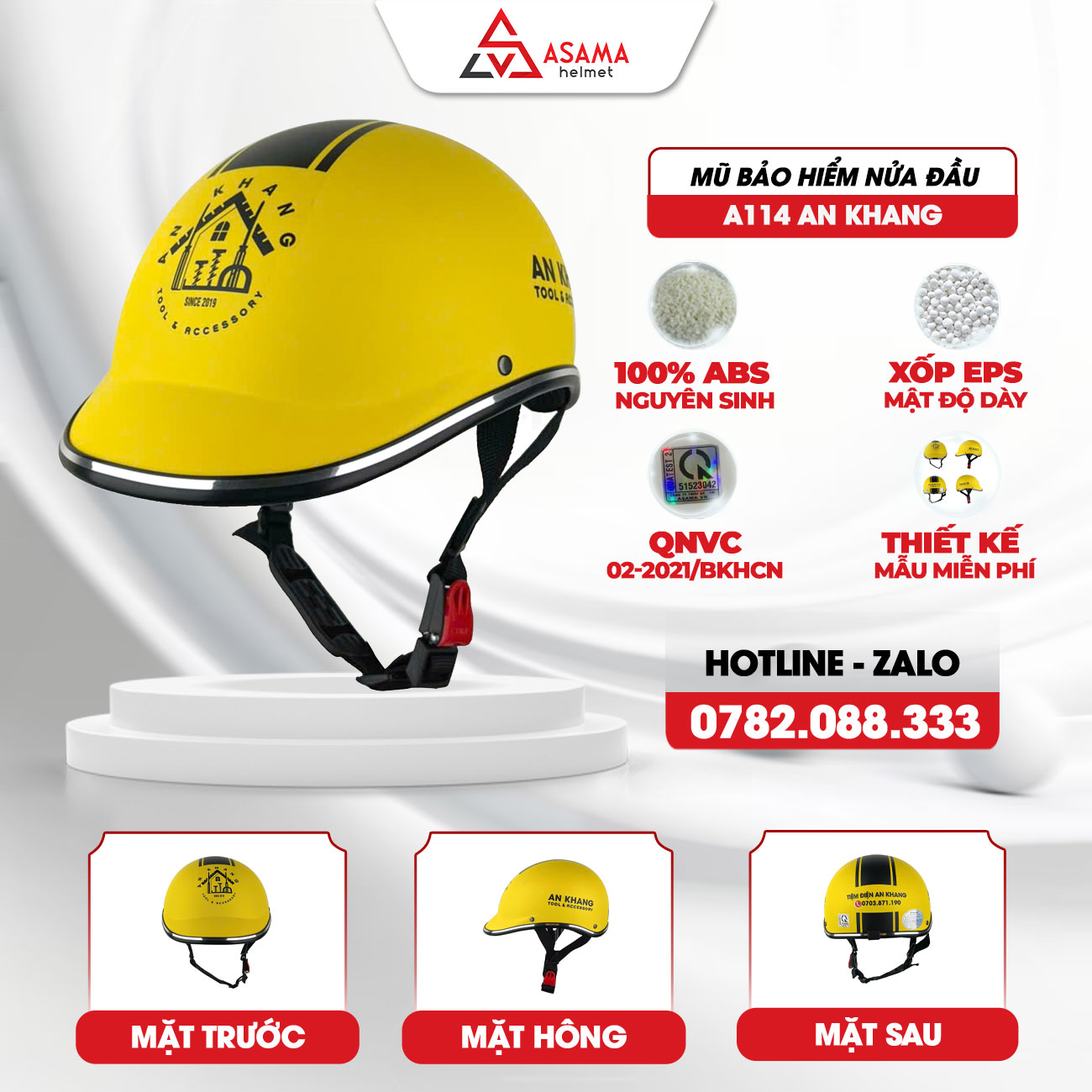 Mũ bảo hiểm nửa đầu A114 An Khang