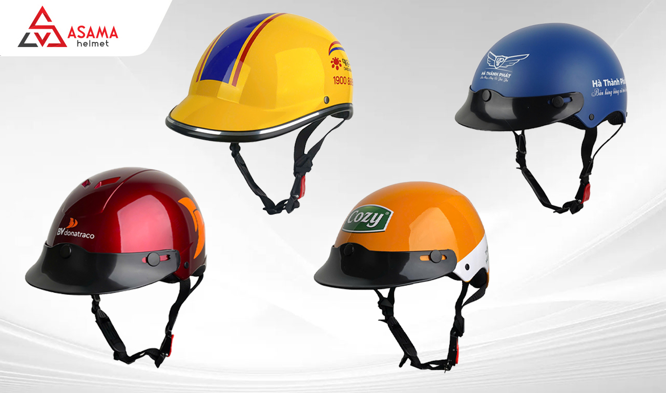 Nón bảo hiểm 1/2 đầu in logo cho event doanh nghiệp