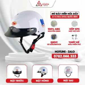 Mũ bảo hiểm nửa đầu A116 Nha khoa Quốc Bình