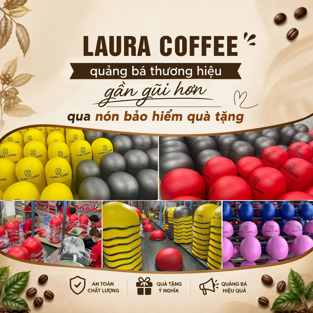 Mũ bảo hiểm Laura Coffee