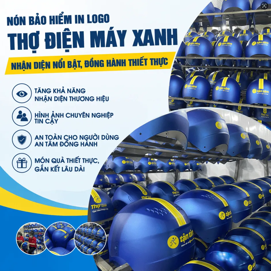 Nón bảo hiểm Thợ Điện máy Xanh
