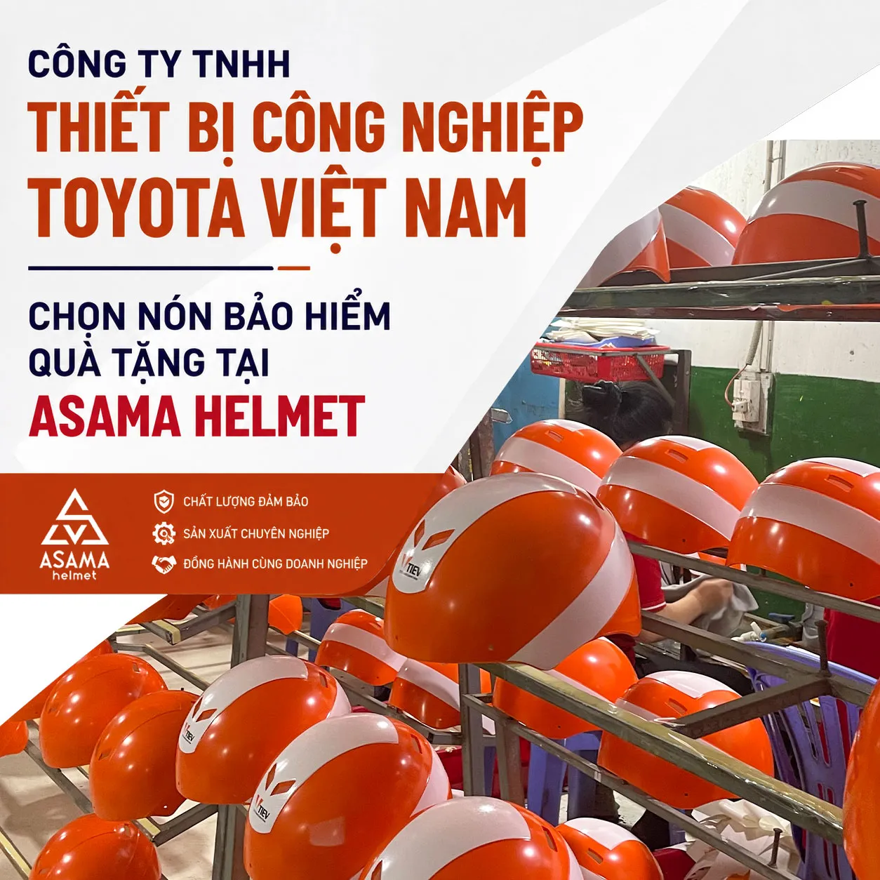 Mũ bảo hiểm TIEV quà tặng công nhân số lượng lớn