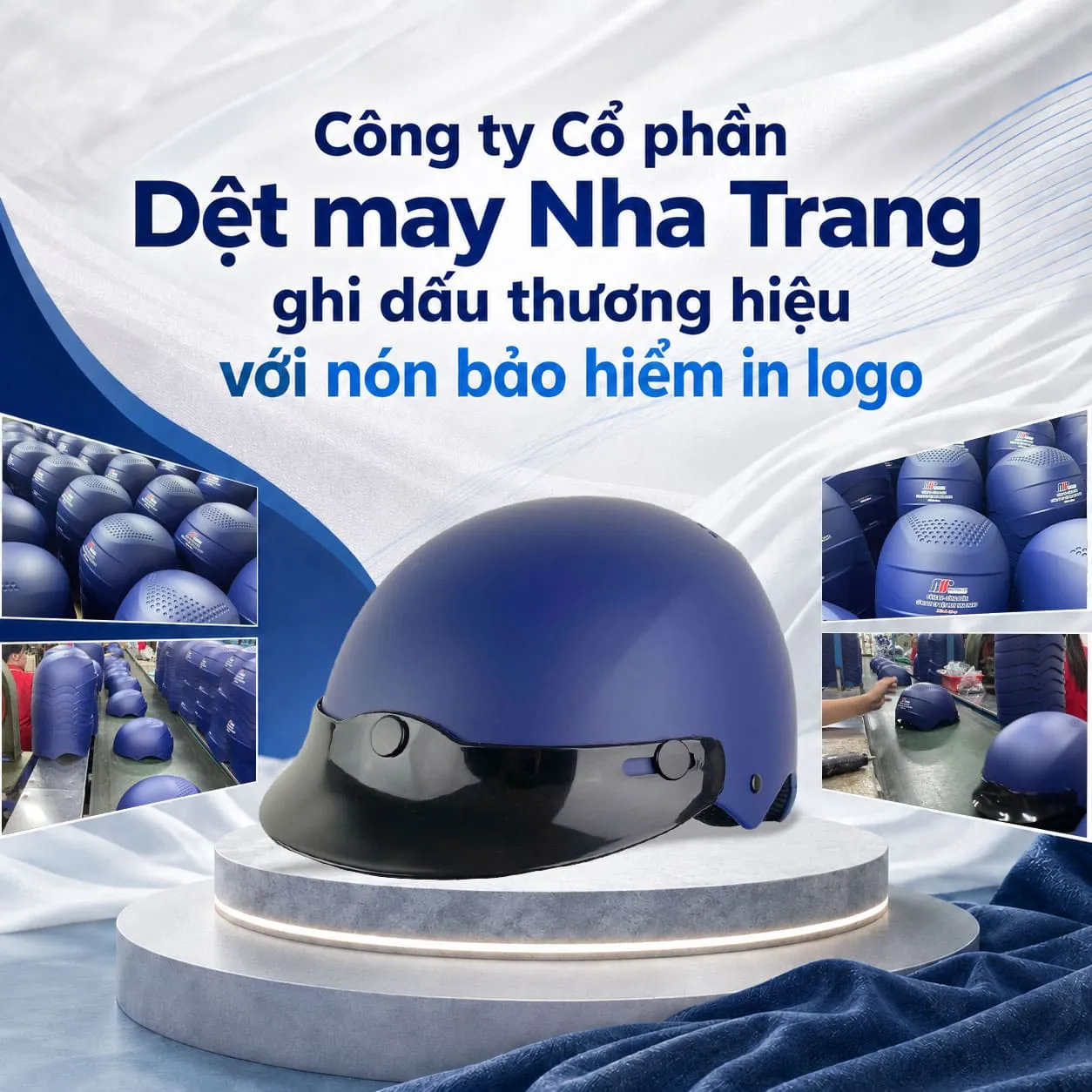 Nón bảo hiểm quà tặng nhân viên công ty dệt may Nha Trang