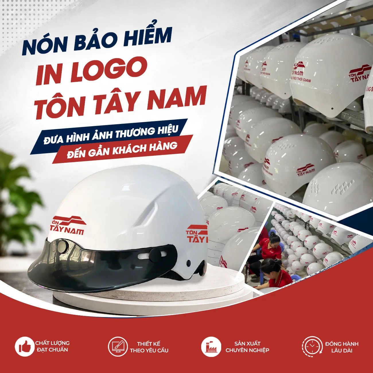 Nón bảo hiểm công ty Tôn Tây Nam