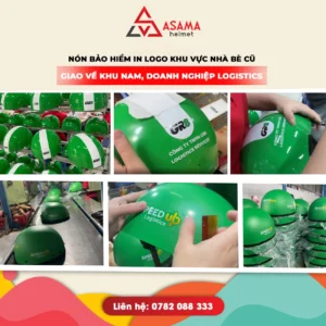 Nón bảo hiểm in logo khu vực Nhà Bè cũ - Giao về khu Nam, doanh nghiệp logistics