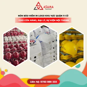 Nón bảo hiểm in logo khu vực Quận 11 cũ - Cho cửa hàng, đại lý, sự kiện nội thành